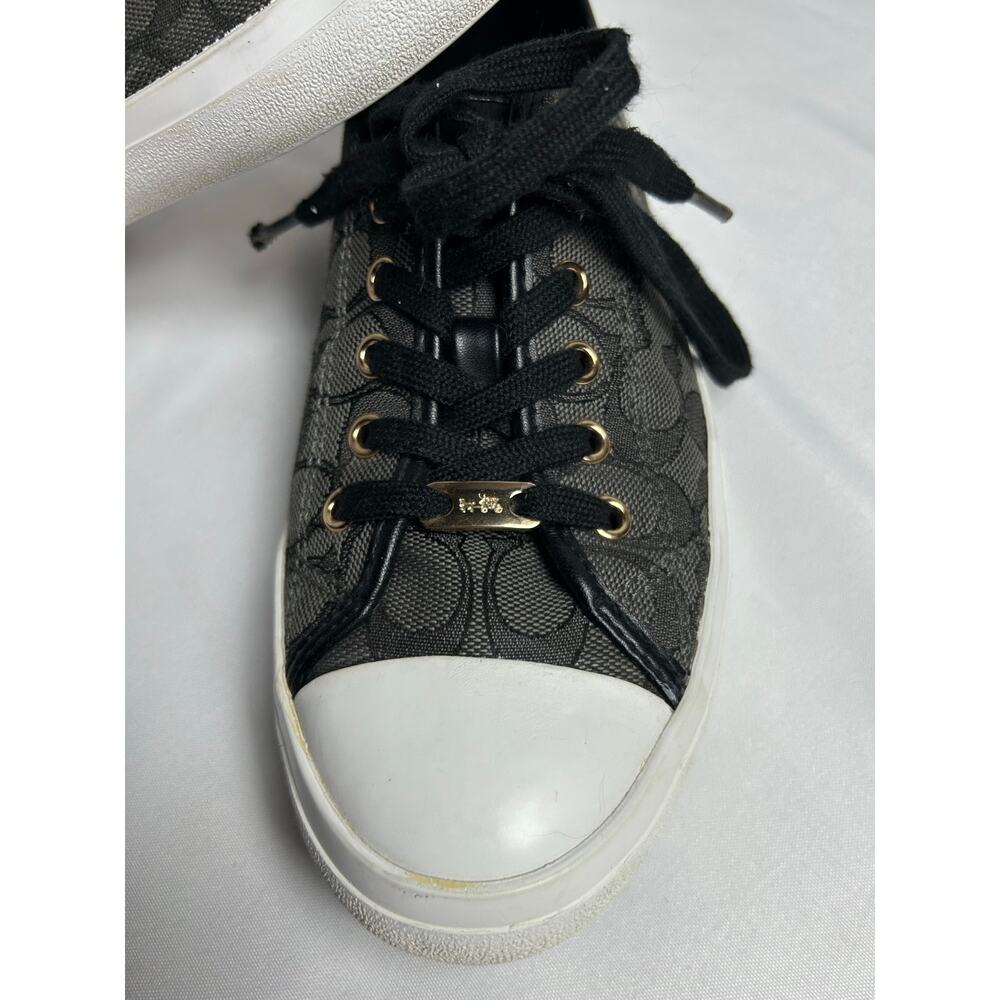 Coach Women's Empire Signature Canvas Fashion Sneaker Shoes black white Sz 9.5 - Picture 4 of 10
